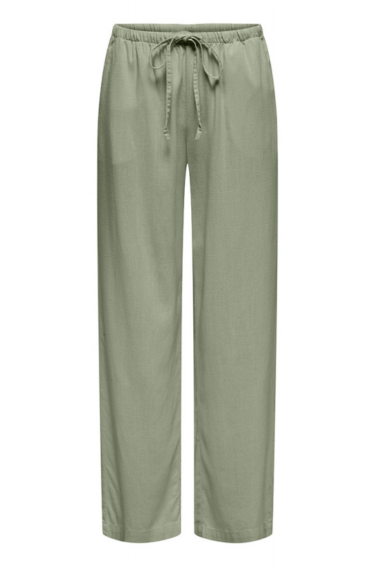 Pantalon Caya vert thé lin & viscose JDY