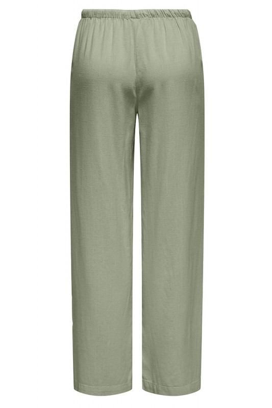 Pantalon Caya vert thé lin & viscose coupe ample JDY