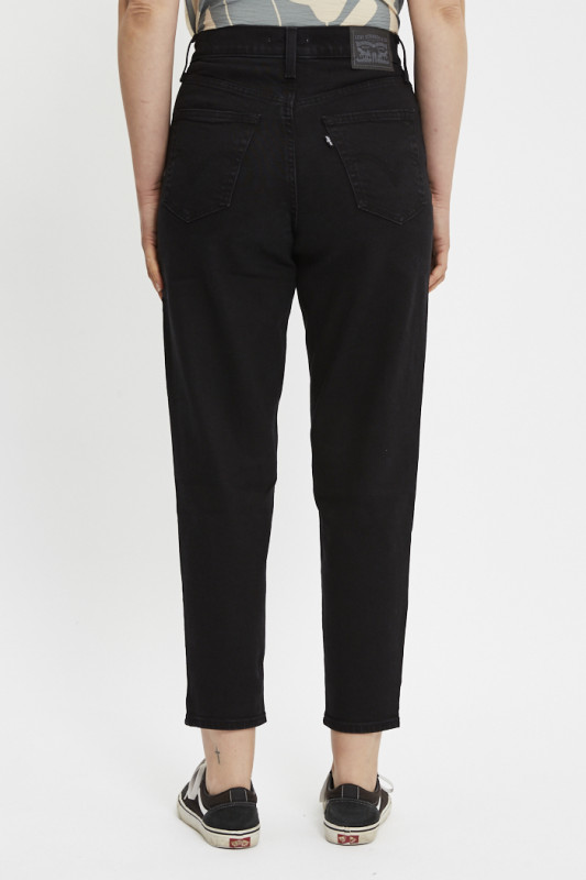 Jeans Mom taille haute noir