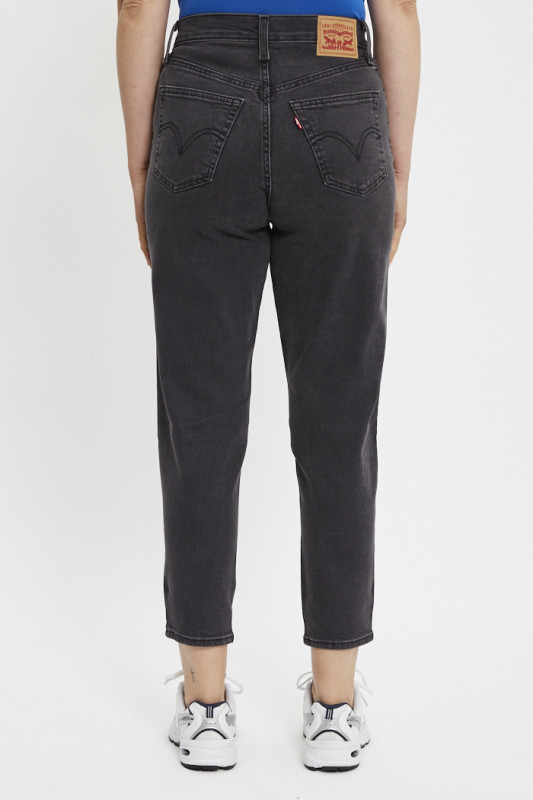 Jeans Mom taille haute dark indigo délavé