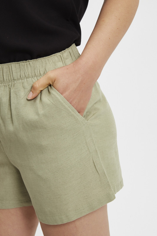 Short Caya vert thé en lin mélangé femme JDY