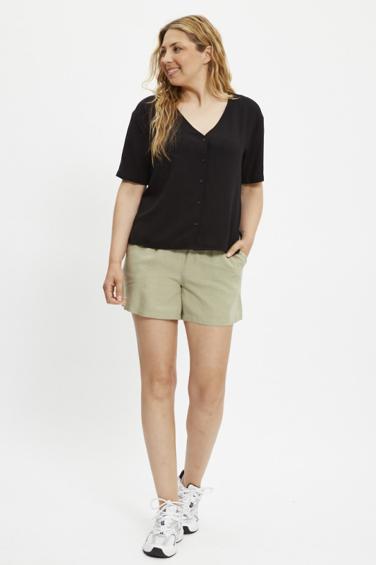 Short Caya vert thé en lin mélangé JDY