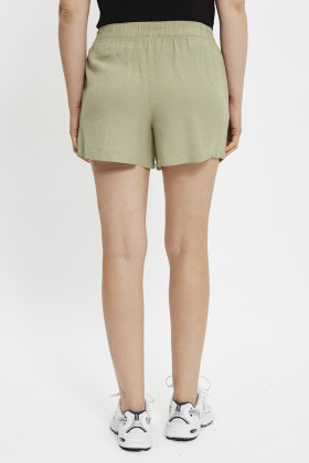 Short Caya vert thé en lin mélangé