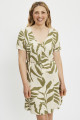 Robe Staro beige imprimé feuilles