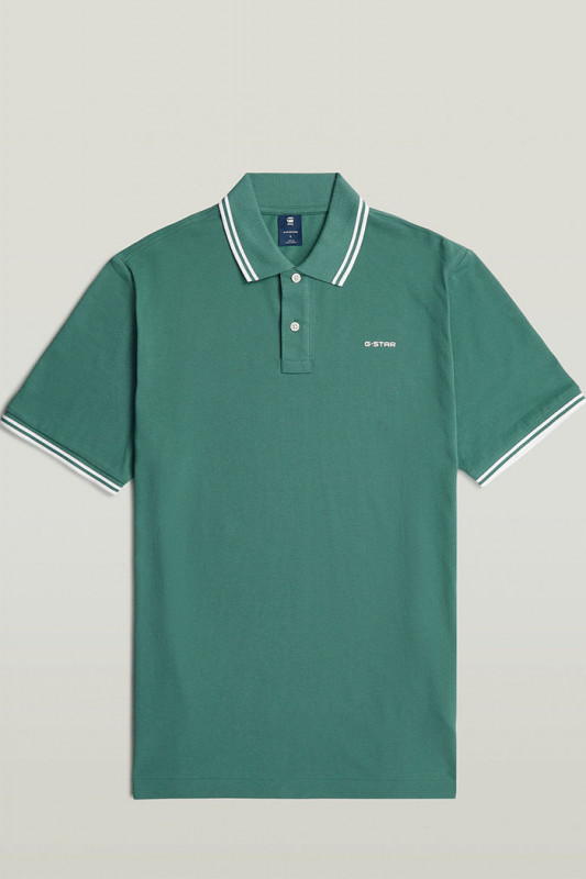 Polo chest logo striped vert G-Star