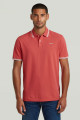Polo chest logo striped rouge