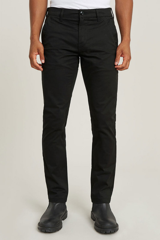 Pantalon slim chino noir homme