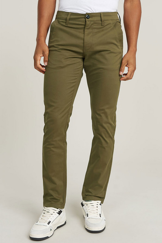 Pantalon slim chino dark olive homme