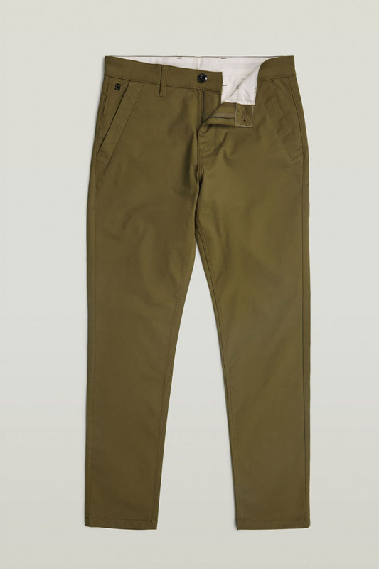 Pantalon slim chino dark olive homme G-star