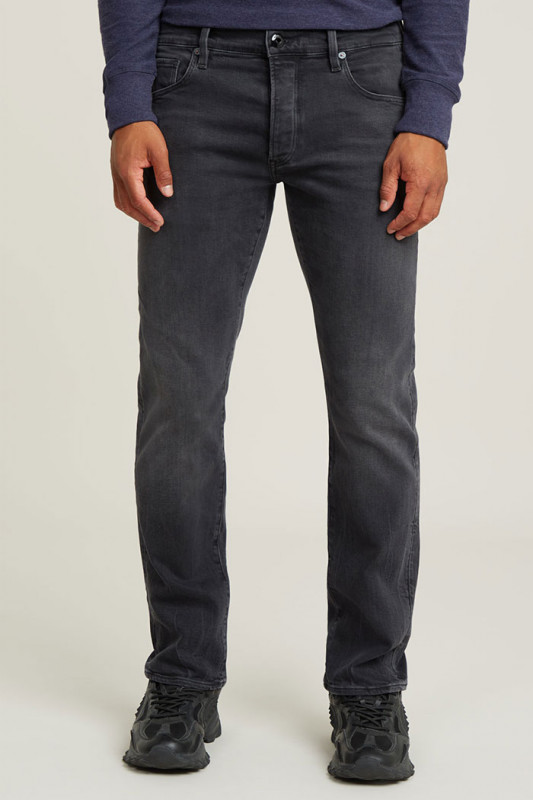 Jeans 3301 straight noir homme