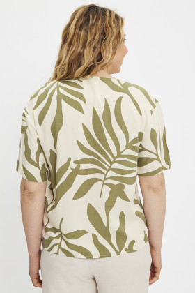 Chemise beige Staro imprimé feuilles