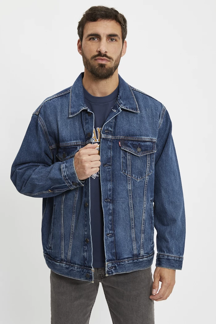 Veste Trucker Levi's En Velours Côtelé Bleu Nuit - Taille S - Occasion Parfait état