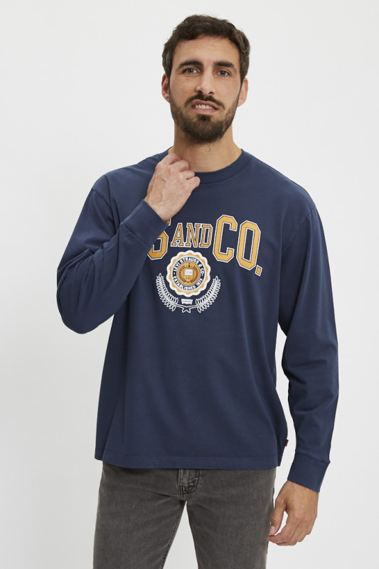 T-Shirt LS graphic authentic collegia b hommeluesSweat LS graphic authentic collegia blues homme