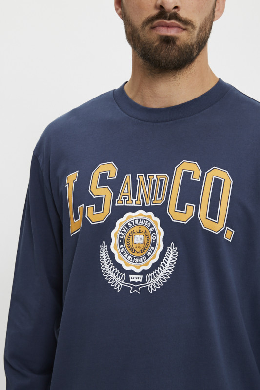 T-Shirt LS graphic authentic collegia blues levi's