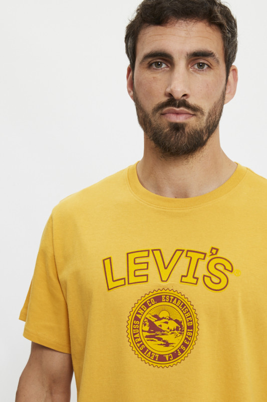 t-shirt logo patch relaxed fit jaune homme levi's
