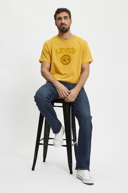t-shirt logo patch relaxed fit jaune levi's