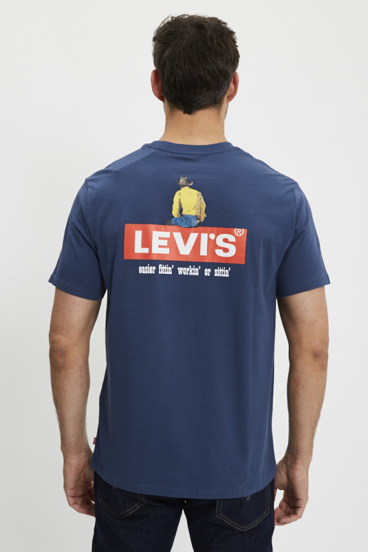 t-shirt graphic relaxed fit bleu marine