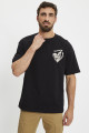 T-shirt couleur noire coeur imprimé en relief