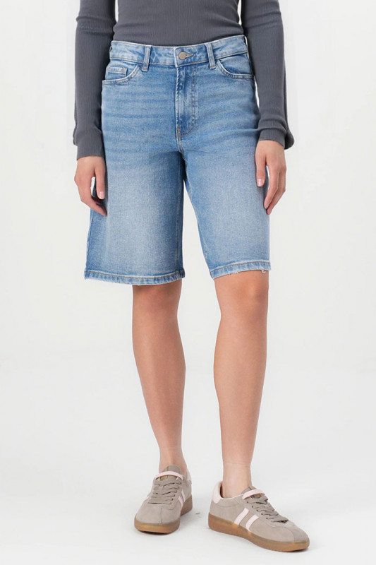 short en jeans Lullu medium blue denim femme