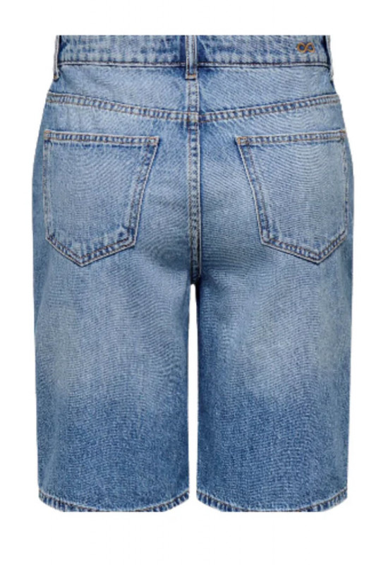 short en jeans Lullu medium blue denim femme coton mélangé