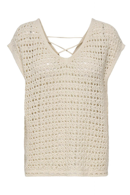 Top tricoté Ellis réversible écru femme JDY