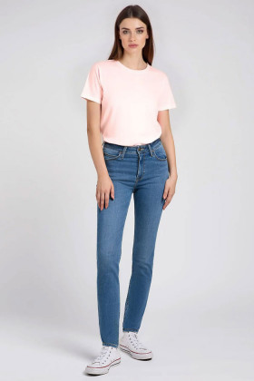 Jeans Scarlett denim délavé taille haute femme Lee