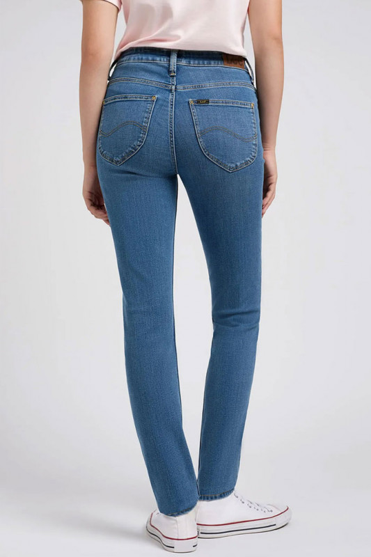 Jeans Scarlett denim délavé taille haute