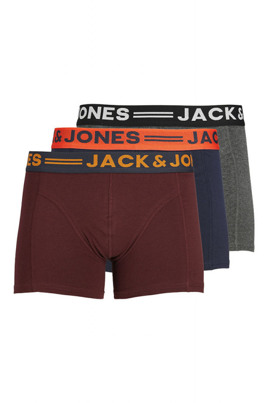 Lot de 3 shorties gris bleu et bordeaux homme
