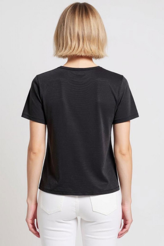 T-shirt Hannah col V noir