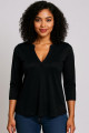 T-shirt Dalila col V noir