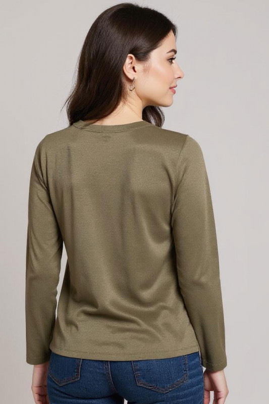 T-shirt Dalila col V kaki