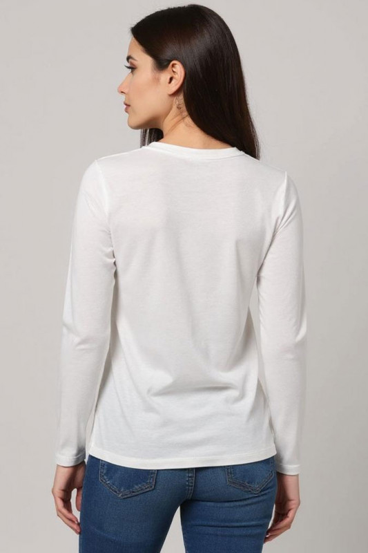 T-shirt Dalila col V banc