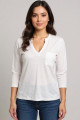 T-shirt Dalila col V banc