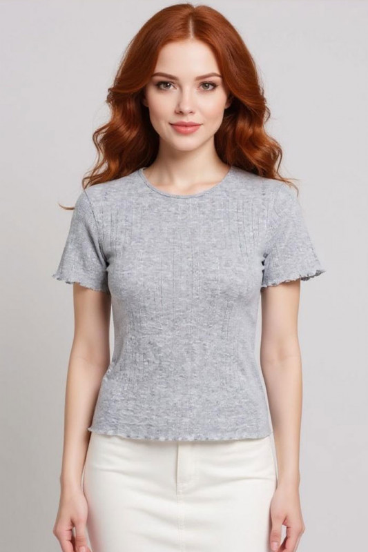 Top Salsa gris 100% coton