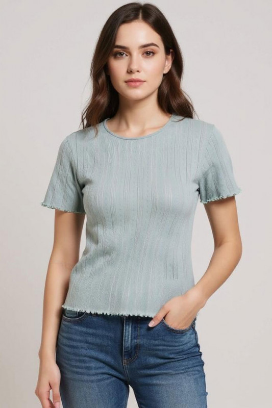 Top Salsa vert 100% coton