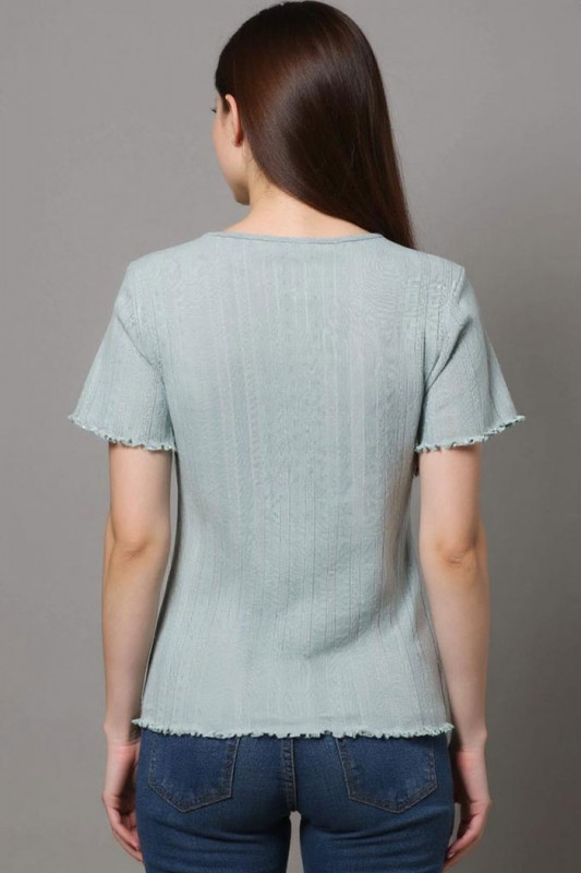 Top Salsa vert 100% coton