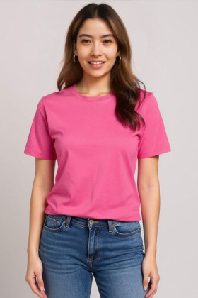 T-shirt Rex rose 100% coton