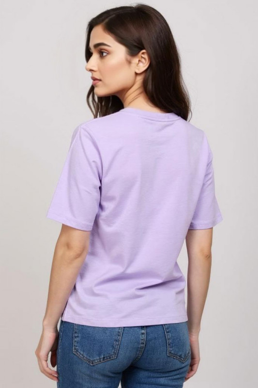 T-shirt Rex mauve 100% coton