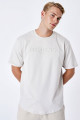 T-shirt logo embossé beige