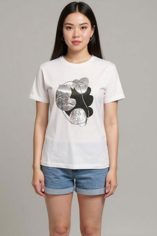 T-shirt Michigan Life silver blanc