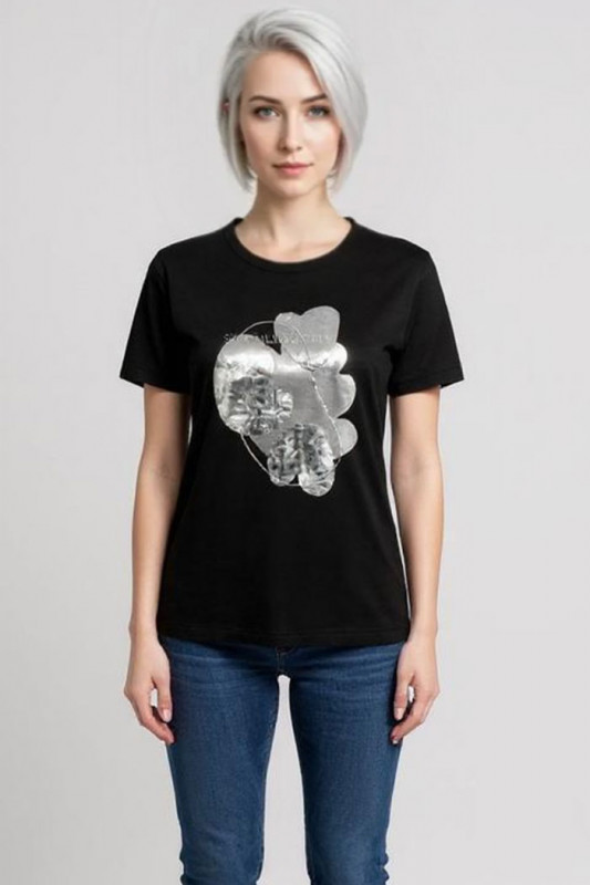 T-shirt Michigan Life silver noir