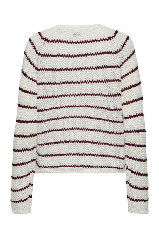 Pullover raglan Ellen à rayures lie de vin JDY