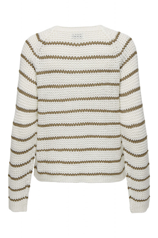 Pullover raglan Ellen à rayures kaki JDY