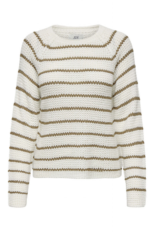 Pullover raglan Ellen à rayures kaki manches longues femme JDY