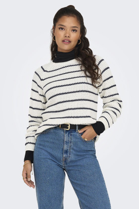 Pullover raglan Ellen à rayures bleu femme