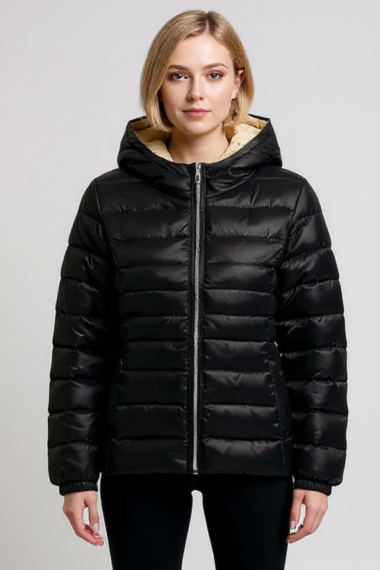 Doudoune matelassée Talire noir avec capuche femme