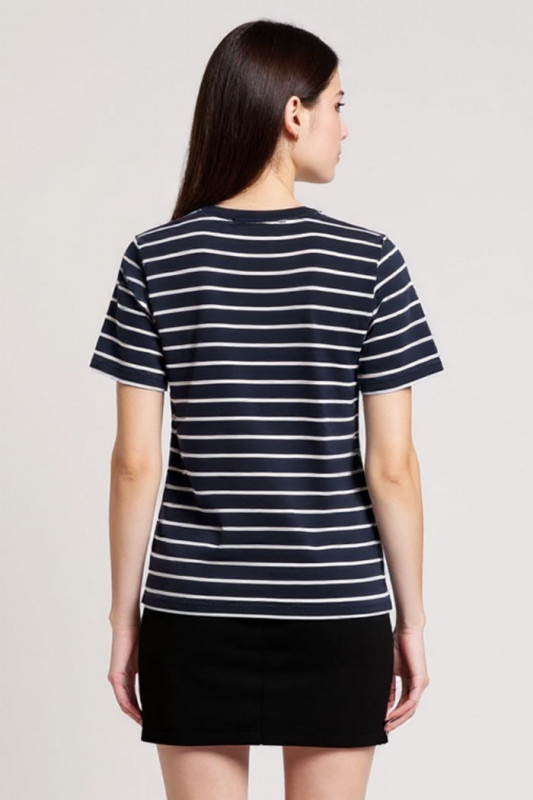 T-shirt Liva bleu marine à rayures