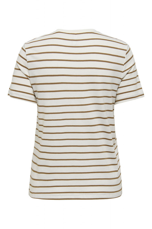 T-shirt Liva beige clair à rayures only