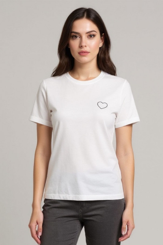 T-shirt Tenna blanc manches courtes femme
