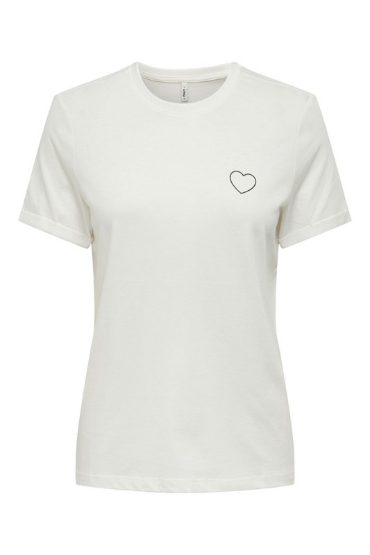 T-shirt Tenna blanc manches courtes only femme